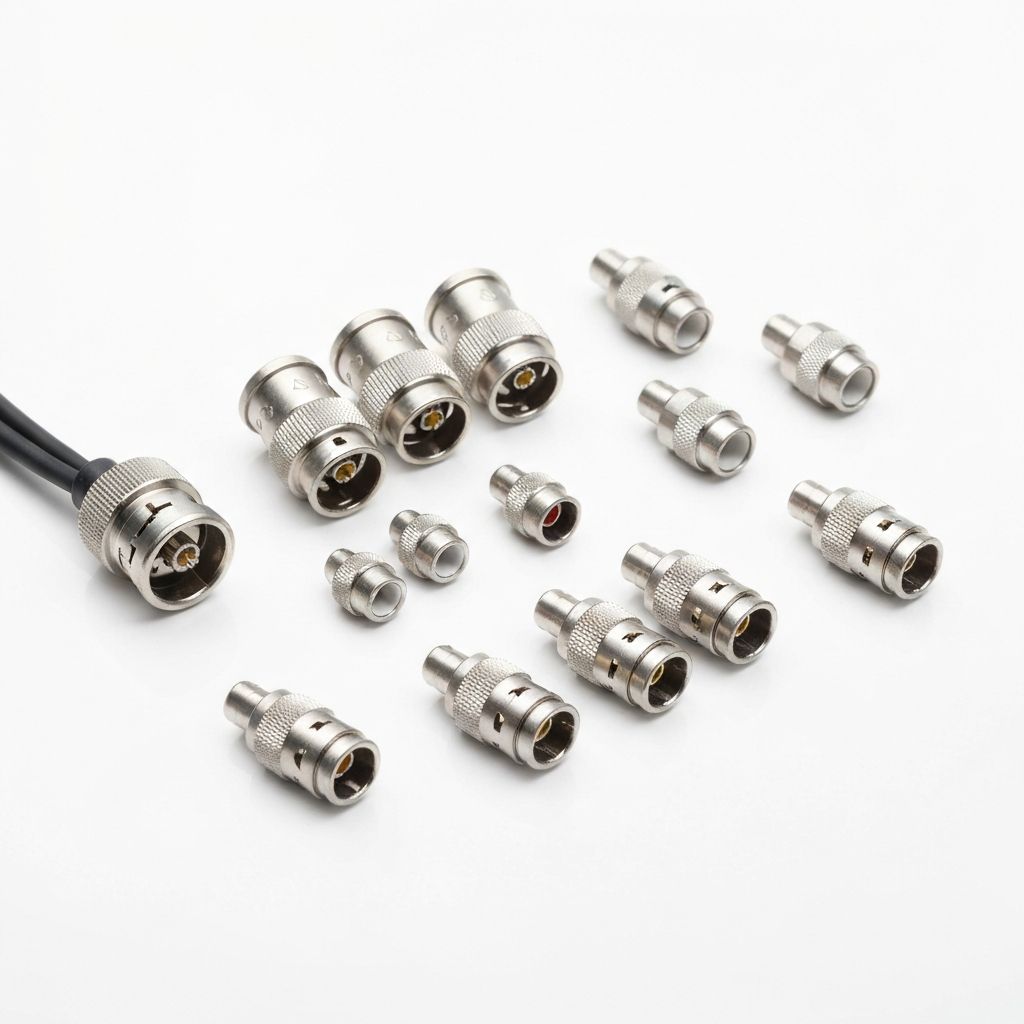Crimp-Type BNC Connector for RG59 — 50 Pack with Ferrite